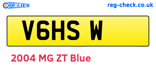 V6HSW are the vehicle registration plates.