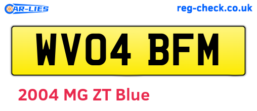 WV04BFM are the vehicle registration plates.
