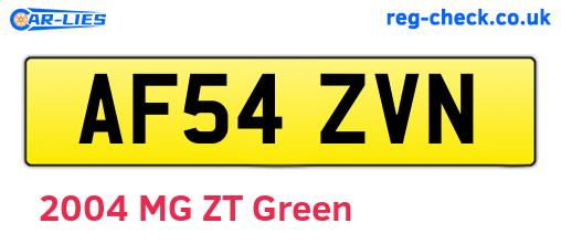 AF54ZVN are the vehicle registration plates.