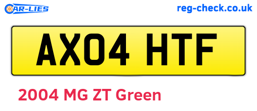 AX04HTF are the vehicle registration plates.