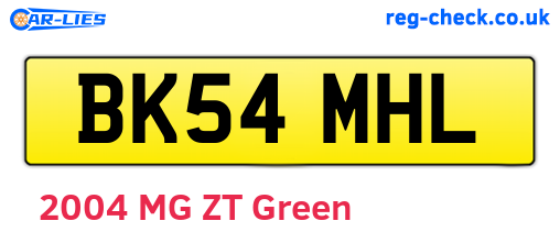 BK54MHL are the vehicle registration plates.