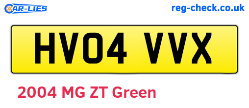 HV04VVX are the vehicle registration plates.
