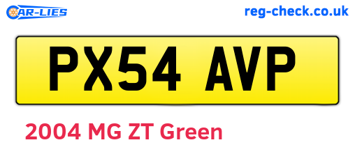 PX54AVP are the vehicle registration plates.