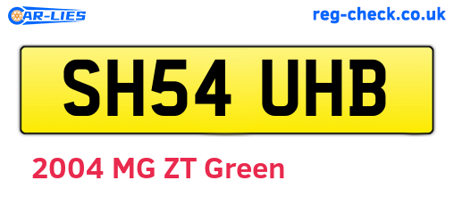 SH54UHB are the vehicle registration plates.
