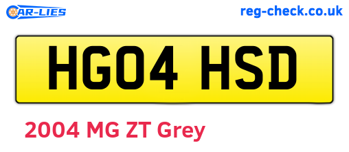 HG04HSD are the vehicle registration plates.