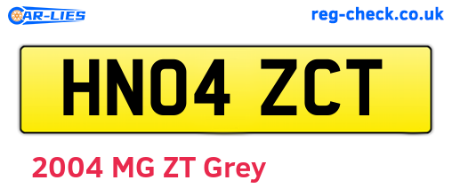 HN04ZCT are the vehicle registration plates.