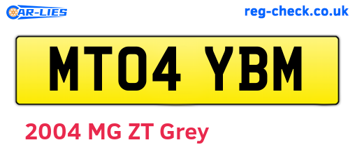 MT04YBM are the vehicle registration plates.