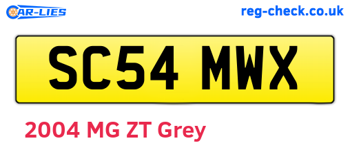 SC54MWX are the vehicle registration plates.