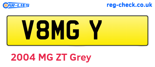 V8MGY are the vehicle registration plates.