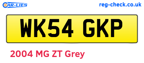 WK54GKP are the vehicle registration plates.