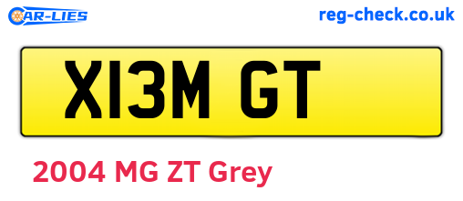 X13MGT are the vehicle registration plates.
