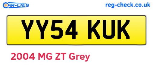 YY54KUK are the vehicle registration plates.