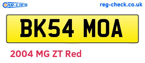 BK54MOA are the vehicle registration plates.