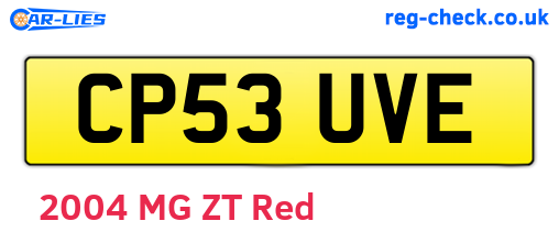 CP53UVE are the vehicle registration plates.