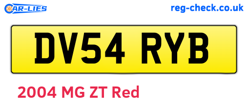 DV54RYB are the vehicle registration plates.