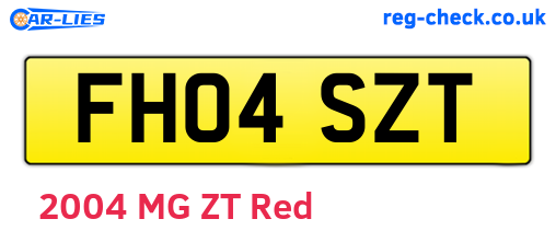 FH04SZT are the vehicle registration plates.