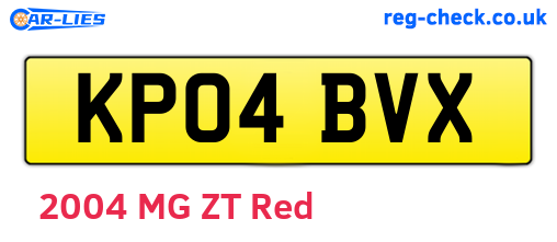 KP04BVX are the vehicle registration plates.