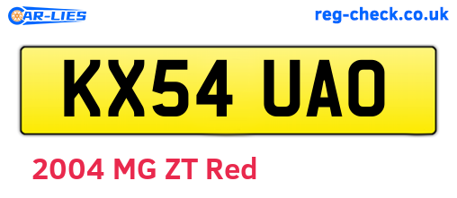 KX54UAO are the vehicle registration plates.