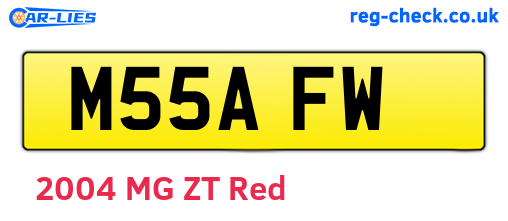 M55AFW are the vehicle registration plates.