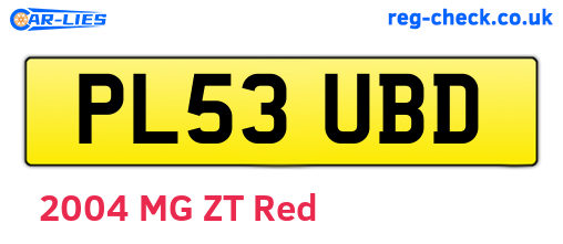 PL53UBD are the vehicle registration plates.