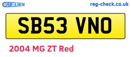 SB53VNO are the vehicle registration plates.