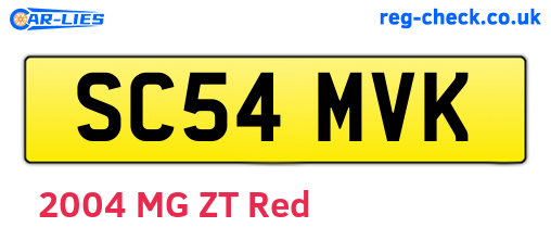 SC54MVK are the vehicle registration plates.