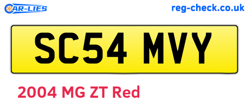 SC54MVY are the vehicle registration plates.