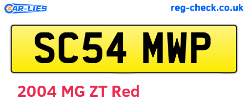 SC54MWP are the vehicle registration plates.
