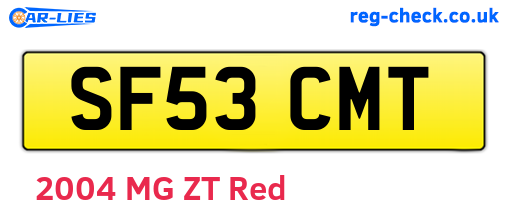 SF53CMT are the vehicle registration plates.