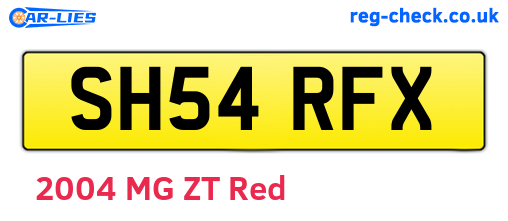 SH54RFX are the vehicle registration plates.