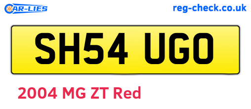 SH54UGO are the vehicle registration plates.