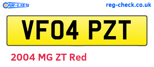 VF04PZT are the vehicle registration plates.