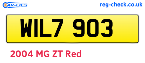WIL7903 are the vehicle registration plates.