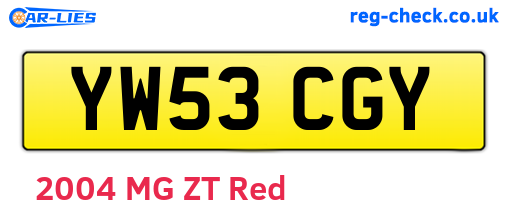 YW53CGY are the vehicle registration plates.