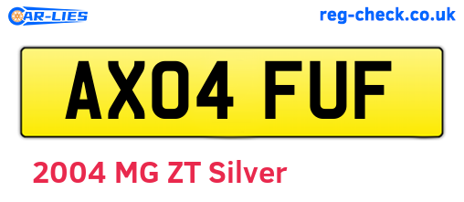 AX04FUF are the vehicle registration plates.