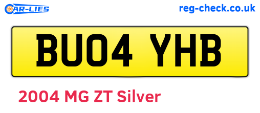 BU04YHB are the vehicle registration plates.