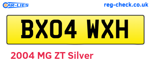 BX04WXH are the vehicle registration plates.