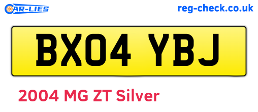 BX04YBJ are the vehicle registration plates.