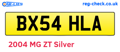 BX54HLA are the vehicle registration plates.