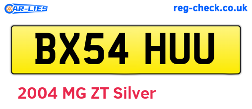BX54HUU are the vehicle registration plates.