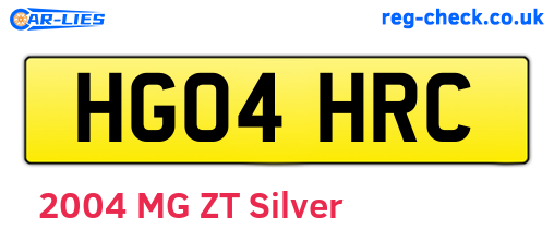 HG04HRC are the vehicle registration plates.