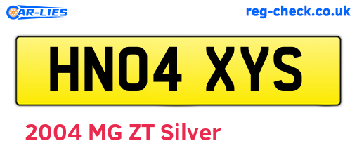 HN04XYS are the vehicle registration plates.