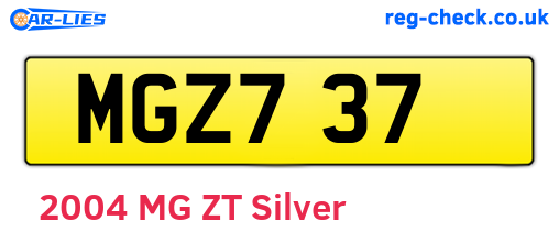 MGZ737 are the vehicle registration plates.