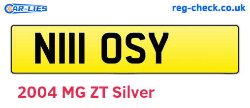 N111OSY are the vehicle registration plates.