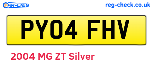 PY04FHV are the vehicle registration plates.