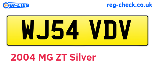 WJ54VDV are the vehicle registration plates.
