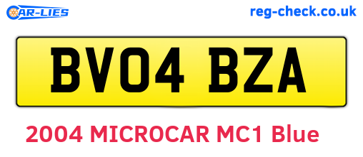 BV04BZA are the vehicle registration plates.