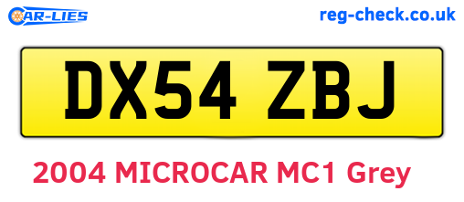 DX54ZBJ are the vehicle registration plates.