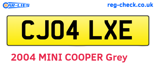 CJ04LXE are the vehicle registration plates.