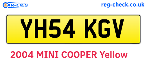 YH54KGV are the vehicle registration plates.